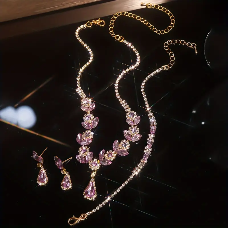 Conjunto de Joyeria Camelia Lila, oro gold 2 Conjunto de Joyeria Camelia Lila, oro gold - Imagen 2