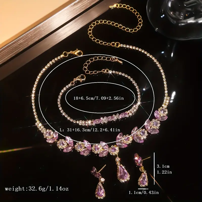 Conjunto de Joyeria Camelia Lila, oro gold 3 Conjunto de Joyeria Camelia Lila, oro gold - Imagen 3