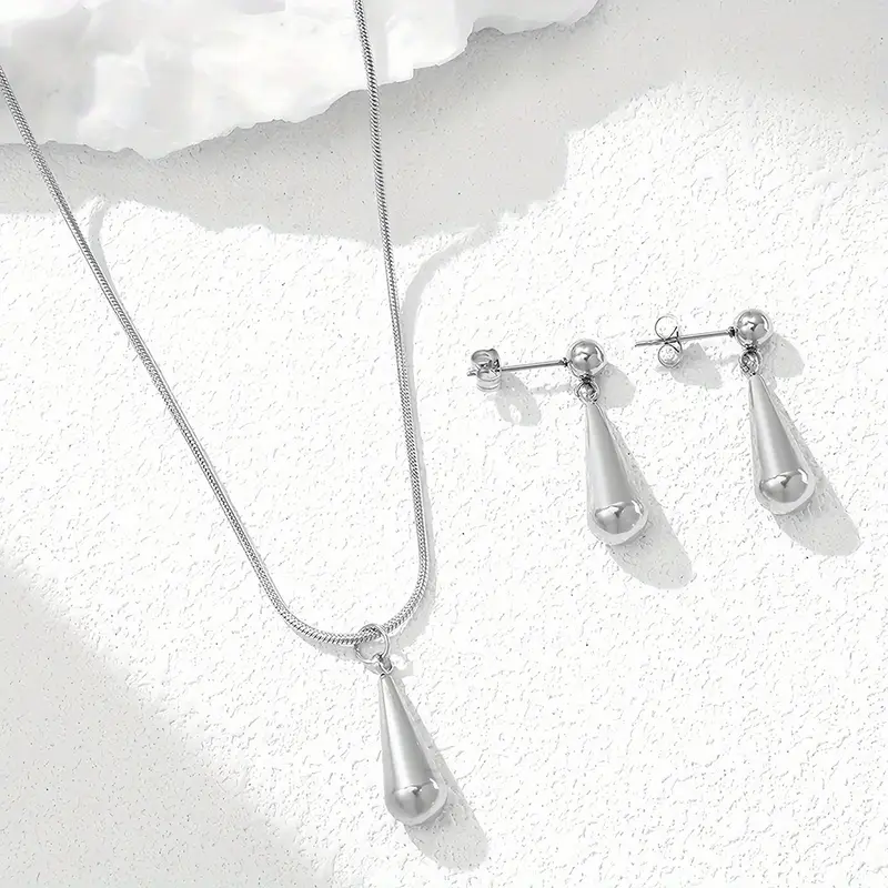 Conjunto de Joyeria Gota de Acero 5 Conjunto de Joyeria Gota de Acero - Imagen 5