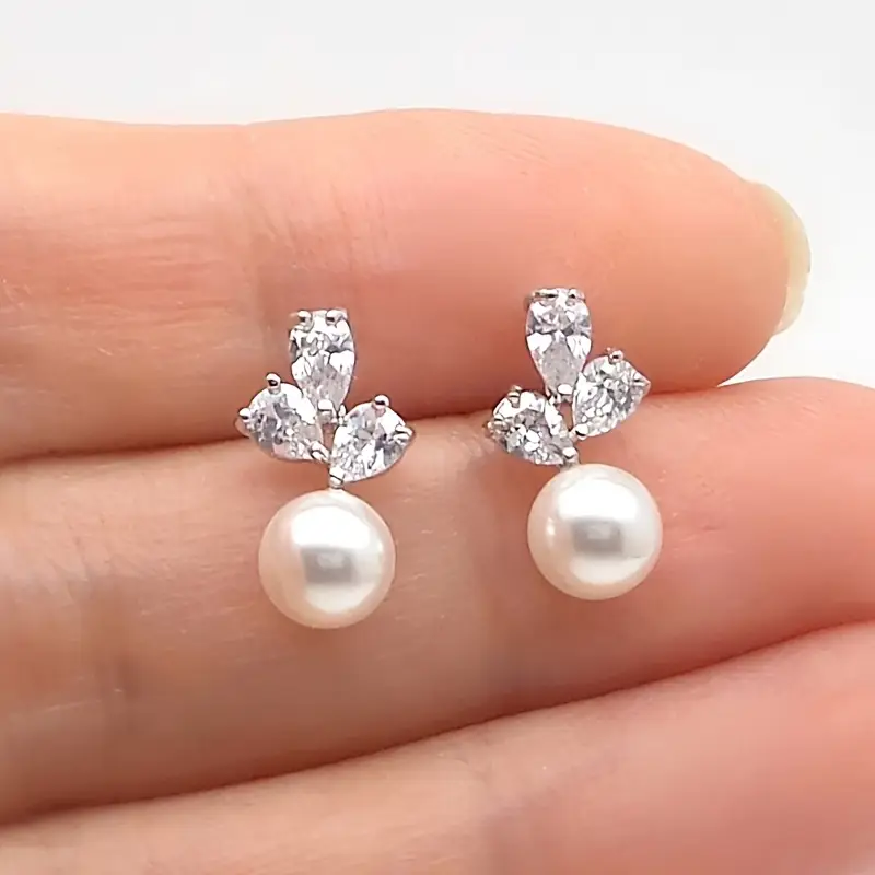 Pendientes estilo real plateado 2 Pendientes estilo real plateado - Imagen 2